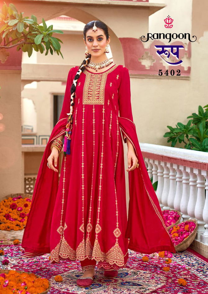 Roop By Rangoon Silk Anarkali Kurti With Bottom Dupatta Wholesalers In India